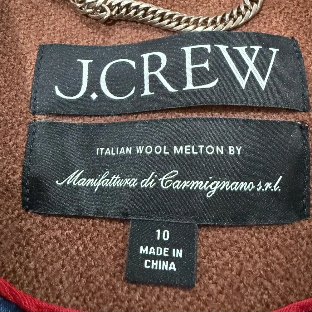 J Crew Coat Palais Topcoat Italian Melton Wool in Ground Coffee Brown - Picture 7 of 9